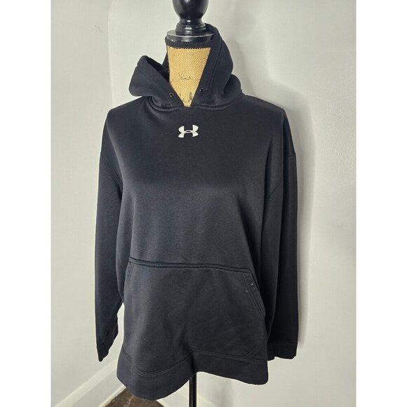 Under Armour Black Pull Over Hooded Sweatshirt Medium - Picture 1 of 11